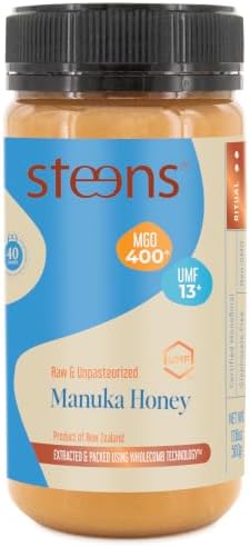 Steens Manuka Honey - MGO 400+ - Pure & Raw 100% Certified UMF 13+ Manuka Honey - Bottled and Sealed in New Zealand - 500g