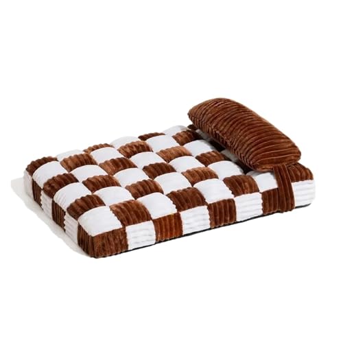 �������A �n���h���C�h�̃v���b�V���X�N�G�A���`�O�ȗp�T�|�[�g���t����^�E���^���p�x�b�h�A�g�����_�炩�ȉ��K�p�b�h�A�y�b�g�}�b�g���X �A�����A(White Brown,80x60x10 cm)