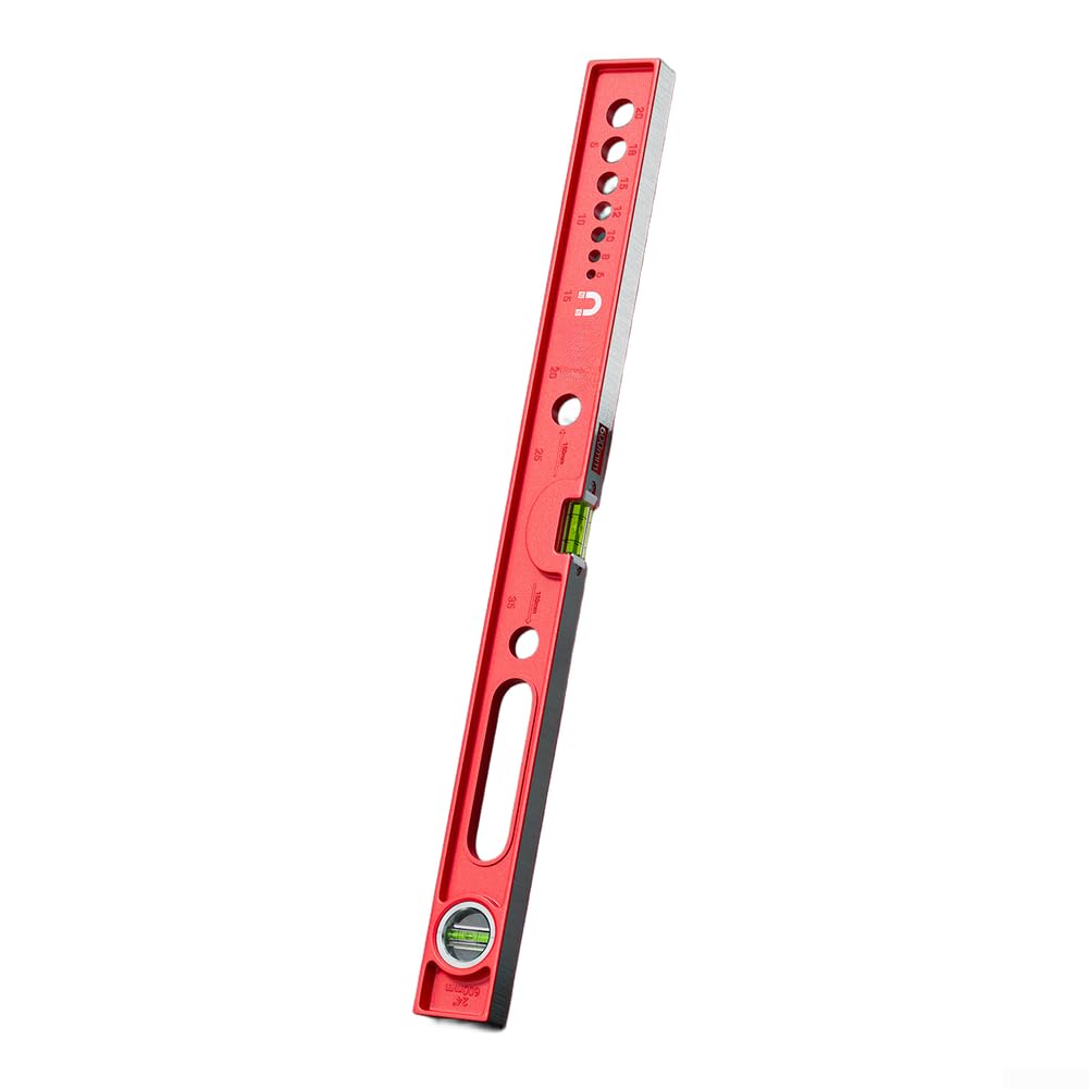 Nivel de burbuja preciso de aluminio con imán, precisión de 0,5 mm/m para medición horizontal y vertical, resistente para obras (600 mm)