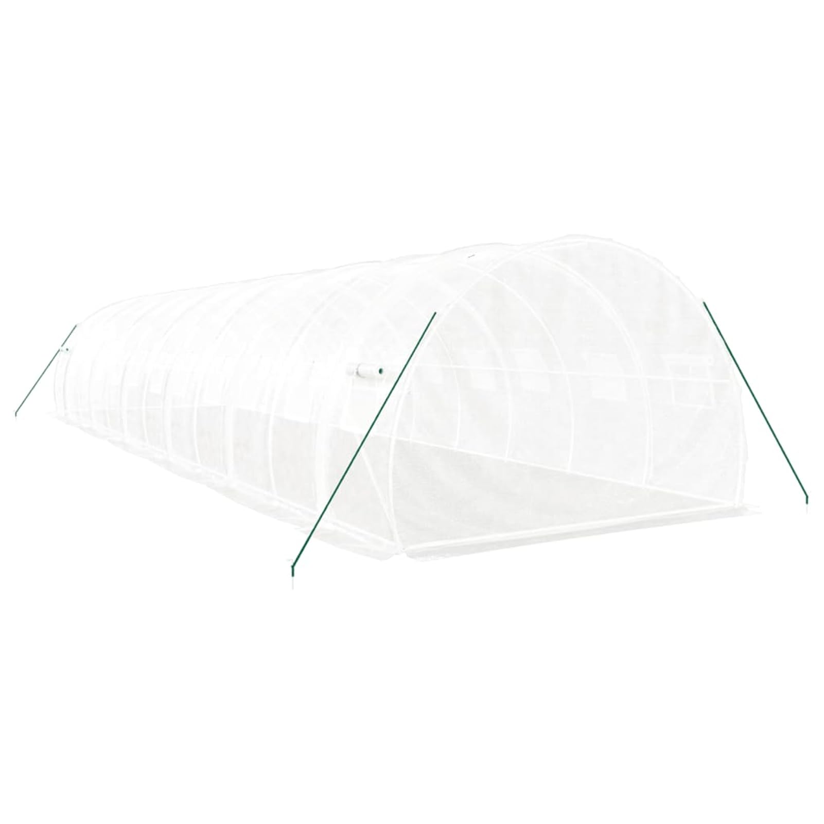 Szklarnia ze stali ocynkowanej, 140 g/m² PE, 12 x 3 x 2 m, biała, z zwijanymi oknami i drzwiami z zamkiem błyskawicznym