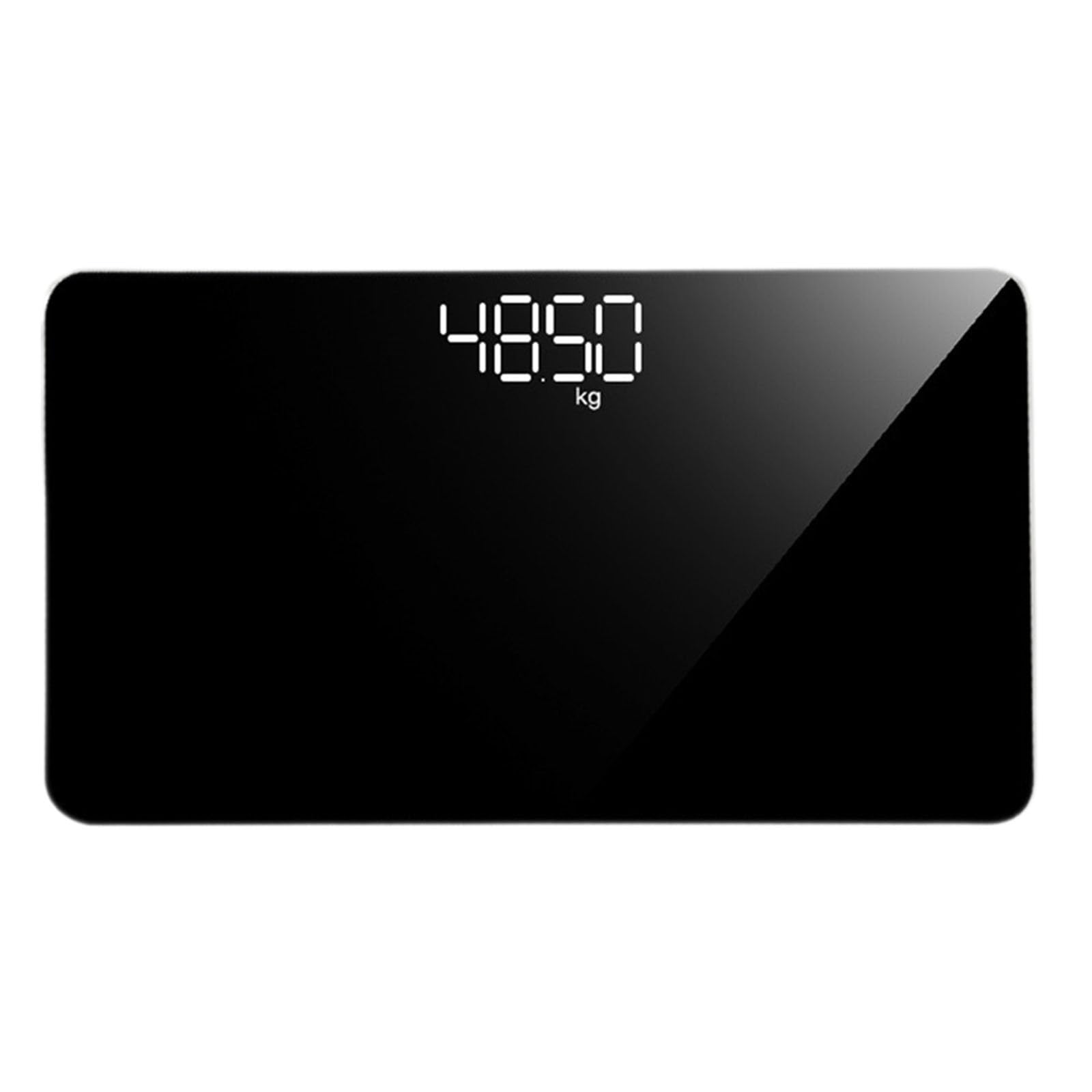 NUOBESTY Bilancia Pesapersone Digitale Superficie a Specchio in Vetro Temperato Nero Design Compatto Ricaricabile Misurazioni Accurate da 50g Colore Casuale per Viaggi e