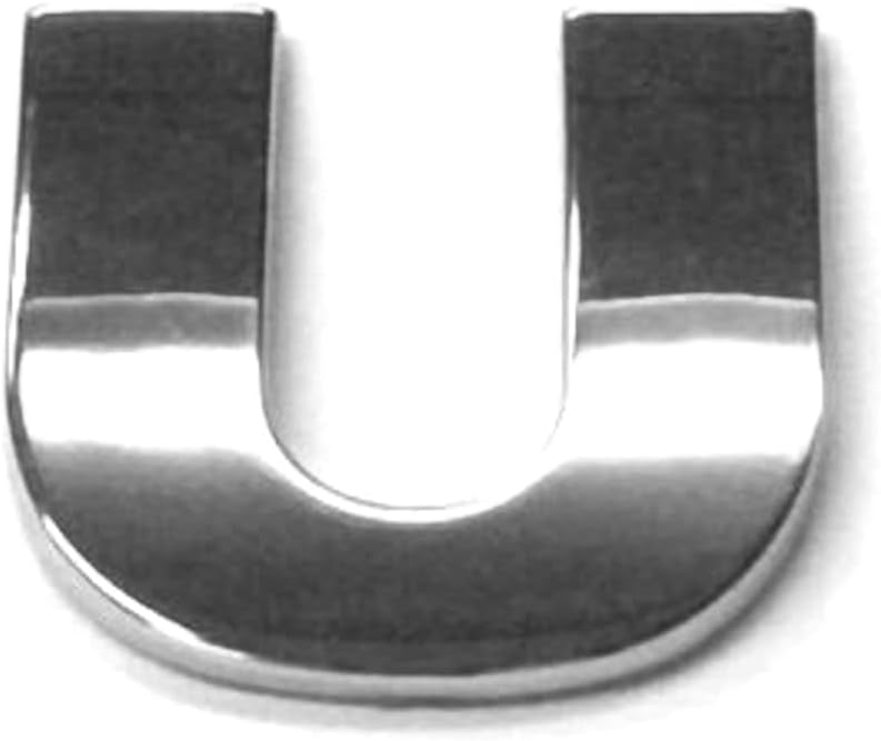 SolaDirect Chrome Letters Digits Numbers Signs Self Adhesive 3D Emblem Decal Badge Sticker for Car Van Home Decor - Letter U