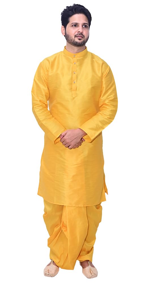 om shubh mangalam Men's Silk Ethnic Wear Dhoti Kurta Set For Wedding-picture-13