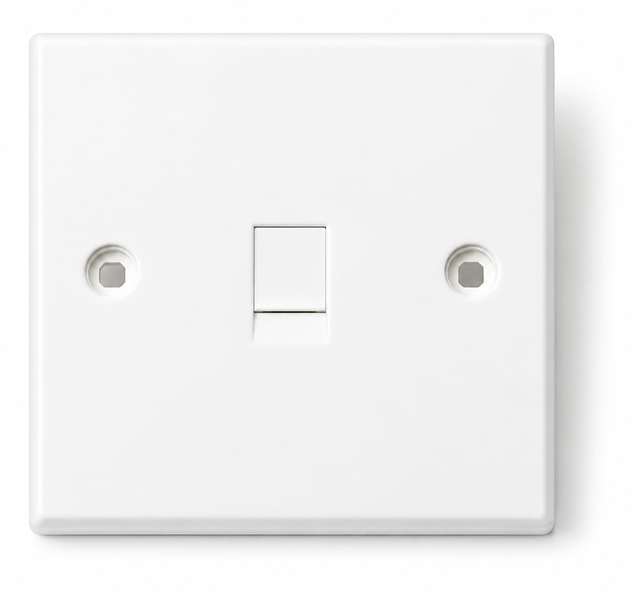 Drut White Single Gang Modular Wall Plate, 1-Port Keystone Faceplate
