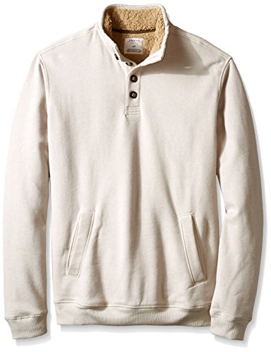 Image of Arrow Men's Big and Tall Long Sleeve Sueded Fleece Mock with Sherpa Collar