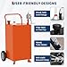40 Gallon Fuel Caddy, Fuel Transfer Tank with Pump, Gas Storage Tank, Gasoline Diesel Fuel Container for Cars, Lawn Mowers, ATVs, Boats, More, Orange