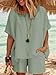Two Piece Cotton Linen Outfits for Women Summer Casual Half Sleeve Tops and Loose Shorts Fit Streetwear Lounge Sets