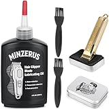 Premium Clipper Lubricating Oil 4.05oz/120ml for Clippers Blade Corrosion & Trimmers, Groomers, Hair Clipper Oil with 2 x Clean Brushes and 1 x Quick Lubrication Box for Barber & Home Use and Gift