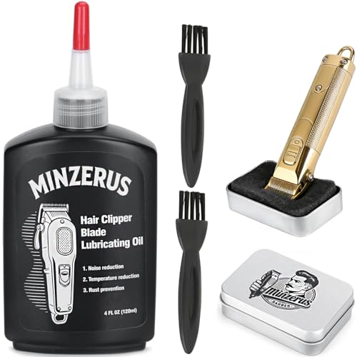Premium Clipper Lubricating Oil 4.05oz/120ml for Clippers Blade Corrosion & Trimmers Groomers Hair Clipper Oil with 2 x Clean Brushes and 1 x Quick Lubrication Box for Barber & Home Use and Gift