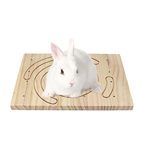 Image of Litewoo Rabbit Scratch Board Foot Pad Mat Chew Toy Grinding Claws Teeth Natural Wood for Small Animal Rabbit Hamster Chinchilla Guinea Pig Ferret Gerbil Bunny Rat Cage Accessories (A)