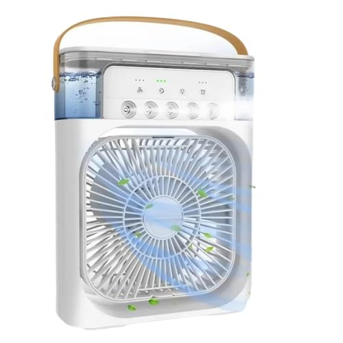 USB Mini Air Conditioner & Portable Cooling Fan Personal Evaporative Air Cooler & Air Purifier with 500 ml Water Tank,LED Light,Dual Spray Fan mini pankha | Office,Home,Outdoor Use-image-47