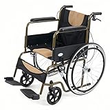 COVNBXN Rollstuhl Faltbar Leicht (Sitz 46CM), Doppelbremsen Transportrollstuhl Klappbar (15KG) für Senioren, Selbstfahrend für Behinderte und Ältere Menschen, Outdoor Rollstuhl, Belastbarkeit 150KG