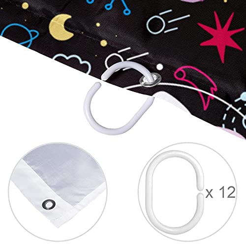 Rideau de douche avec crochets bébé licorne imperméable et facile à installer - 5