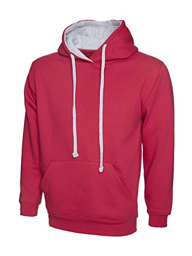 Sweat à capuche chaud UC507 300 g/m² gris fuchsia taille L contre le froid