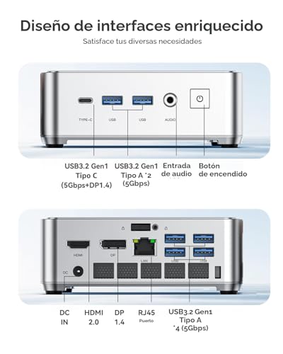 Miniatura 6 de Nipogi Mini Pc N97 Ntel Alder Lake Eat N100 N95,Hasta 3.6ghz ,16gb Ddr4 512gb Nvme M.2 Ssd Mini Ordenador,Gk3plus Mini Pc Sobremesa 4k 60hz Triple Display Bt4.2 Wifi Rj45,Micro Pc Para Negocios