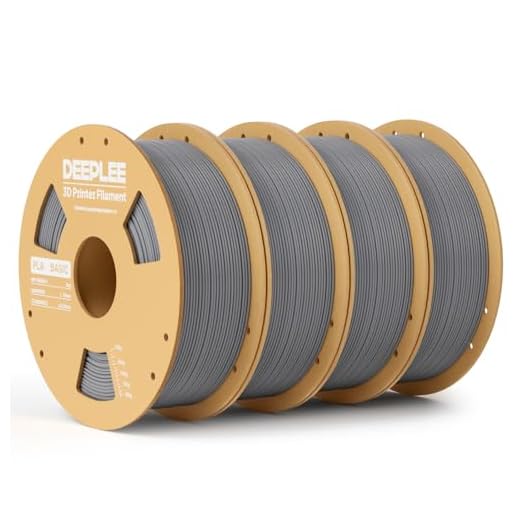DEEPLEE PLA Basic 1.75mm 3D Printer Filament, 3D Printing Filament with Dimensional Accuracy +/- 0.02 mm, Neatly Wound, No Clogging, Best for Beginners, Fits for Most FDM 3D Printers 4KG Grey