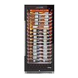 Vinotemp EL-300COMM Cellar Cooler Refrigerator, Built-in or Freestanding Wine Fridge with Touchscreen Temperature Control Glass Door and Safety Lock, 188 Bottle, Black