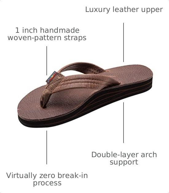 Image of Rainbow Sandals Ladies Luxury Leather - Double Layer Arch Support with 1 inch Strap