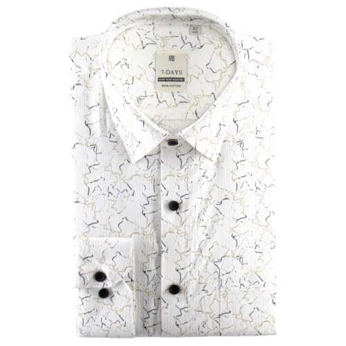 Image of 7-DAYS Men's Premium Formal Printed Shirt - 100% Cotton, Regular Fit, Full Sleeves, with Pocket - Stylish for Special Occasions.