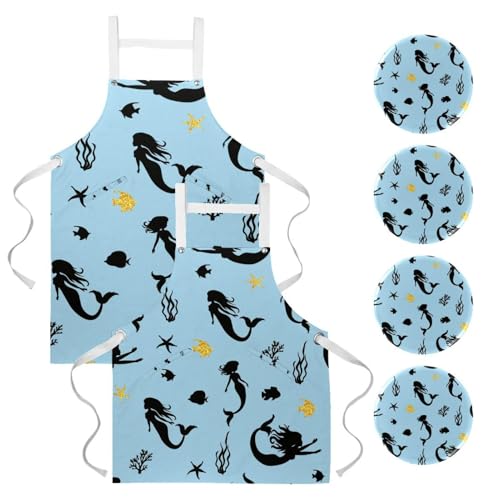 Tablier de cuisine anti-tache lot de 2 pour nettoyage et restaurant