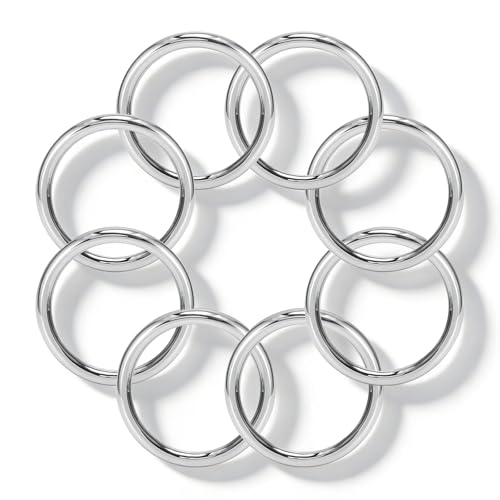 JUKFITA Metal Rings for Crafts 2 Inch Stainless Steel Rings 8 Pcs for DIY Decor Hanging Weaving & More