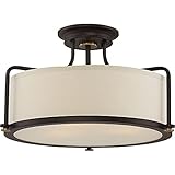 Quoizel QF1715WT Calvary Semi-Flush Ceiling Lighting, 3-Light, 300 Watts, Western Bronze (11' H x...