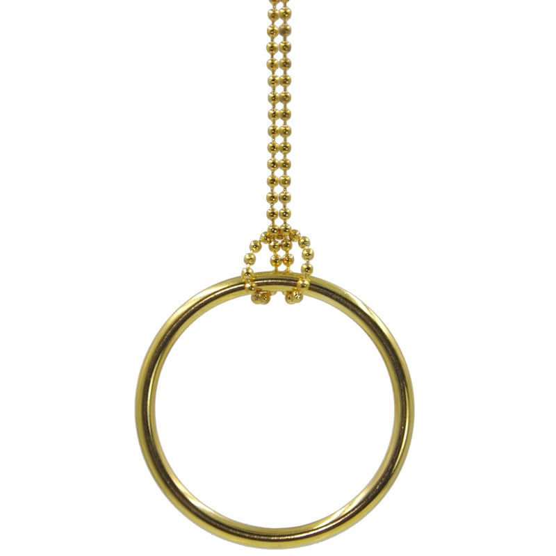 Rebetomo Ring And Chain Magic Tricks Metal Knot Ring On Chain Magia Close Up Street Illusions Gimmicks Mentalism Props Show Play Toy (Golden)