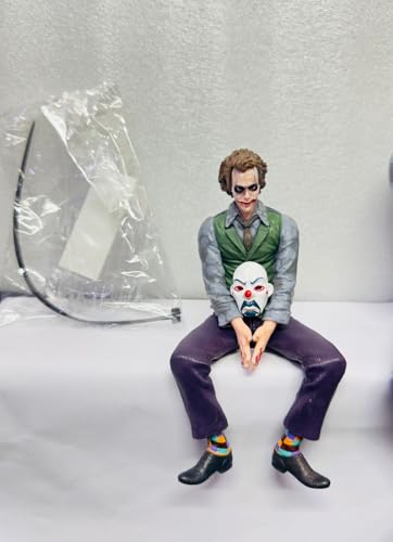 Image of AUTO MT Joker Character 15cm Action Figure Sitting Position Car Dashboard Toy Desk Display Comic Villain with Mask Model Statue for Car Interior Exterior Decor Showpiece