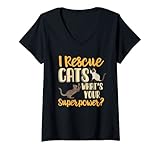 Photo Gallery donna i rescue cats what your superpower cat lovers maglietta con collo a v Photo Gallery donna i rescue cats what your superpower cat lovers maglietta con collo a v
