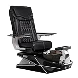 MAYAKOBA Geom II DX Shiatsulogic Pedicure Chair Black/Black Stylish Pedicure Tub w/Discharge Pump, w/ 2nd Remote Controller & Pipe-Less Magnetic Jet Pedicure Spa, Black Cover Set