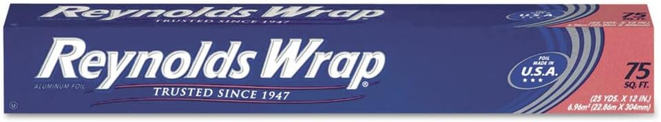 Reynolds Wrap F28015 Standard Aluminum Foil Roll, 12-Inch x 75 ft, Silver