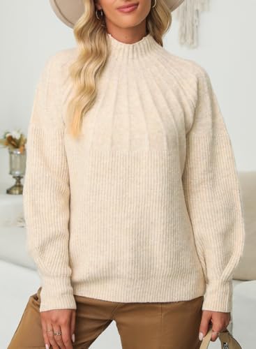 Image of Dokotoo Women's Turtleneck Oversized Sweaters Long Sleeve Pullover Knit Mock Neck Tops