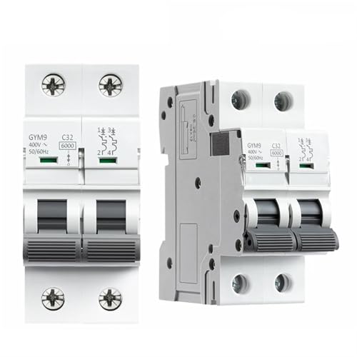 Disjoncteur 2 pôles GYM9 32A type MCB pour tableau électrique 230V AC