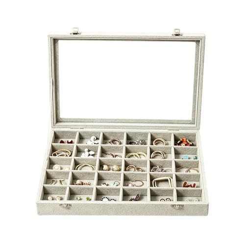 Boîte de rangement boucles d'oreilles 30 compartiments pour bijoux de maison