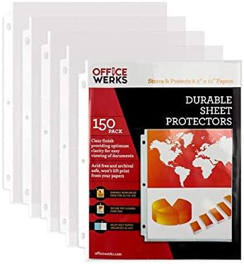 Clear Sheet Protectors, 8.5" x 11", 150 Pack, Durable, Top Load,Reinforced Holes, Acid-Free/Archival Safe