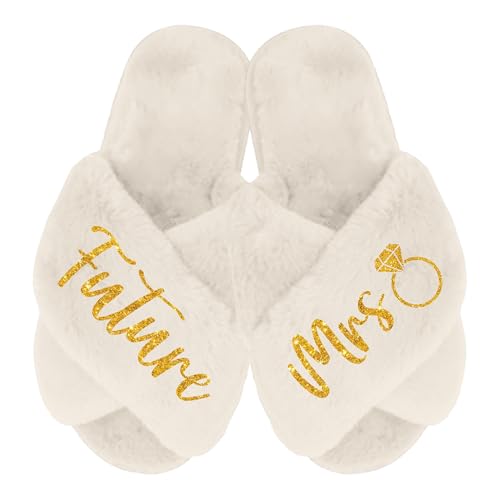 Future Mrs Slippers, Engagement Gift for Bride to Be, Gift for Fiance, Newly Engaged Congrats Gift
