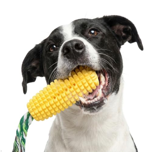 Image of Carllg Dog Chew Toys for Aggressive Chewers, Indestructible Tough Durable Squeaky Interactive Dog Toys, Puppy Teeth Chew Corn Stick Toy for Small Medium Large Breed