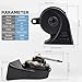 FARBIN Car Horn Kit with Button Waterproof 12V Super Loud Train Horns Electric Truck Horns Universal for Car Motorcycle Truck Boat (black, Snail Horn with Wire and Button)