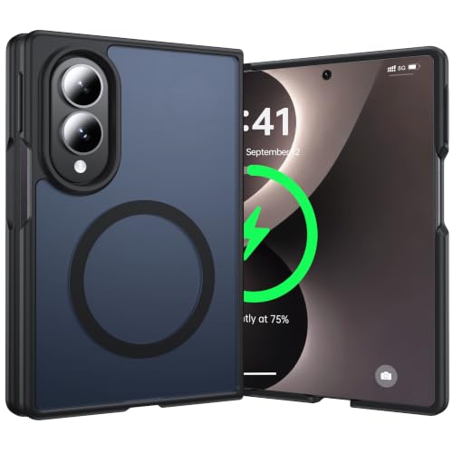 Image of NO.1 Magnetic for Samsung Galaxy Z Fold 8 Case with MagSafe | [Military Grade Drop Tested][Translucent Matte][Anti-Fingerprint] Soft Silicone Bumper for Samsung Fold 8 Case Slim,Black