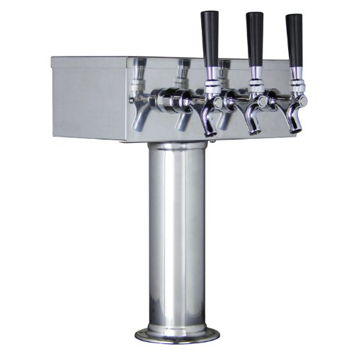 Kegco KC TTOW-3F-SS T-Style Beer Tower, Polished Stainless Steel