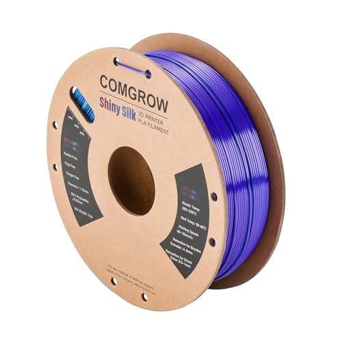 Image of Comgrow Silk Shiny Blue Purple and Yellow 3D Printer Filament, Comgrow 3D Printing Materials Silk PLA 1.75mm, 3D Printing Filament + /-0.02mm, 1kg /2.2lbs Silk PLA