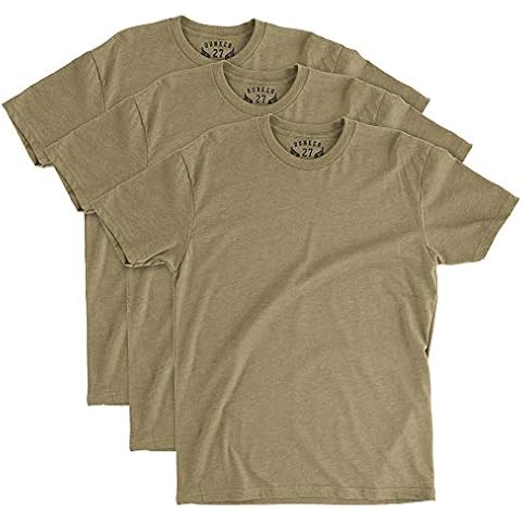BUNKER 27 Coyote Brown T-Shirts Military OCP Undershirt, 3 Pack, Soft and Comfortable (2X-Large) Cover