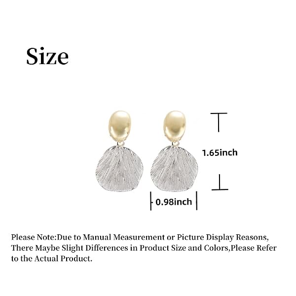 Women's Golden Siver Ear Clips Clip On Earrings Sea Shell Shape Dangle Earrings (Clip On) by Angerkiss - Image 2