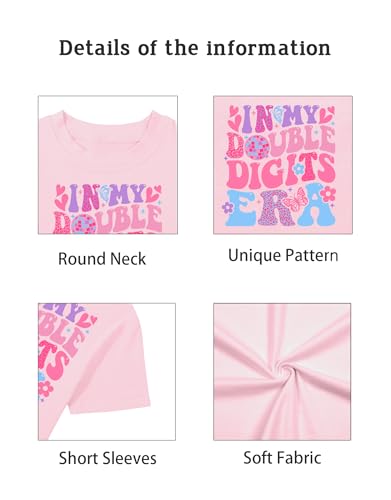 Image of in My Double Digits Era Shirt Girls Birthday Girl Shirt | 10 Birthday Shirt Girls 10th Birthday Gifts For Girls 10 Year Old Ten Party Tee Tops