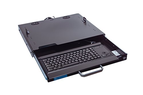Cherry G84-4420 1U Rackmount Keyboard with trackball Mouse Supports 2 Post and 4 Post Rack Cabinet - Thumbnail 2