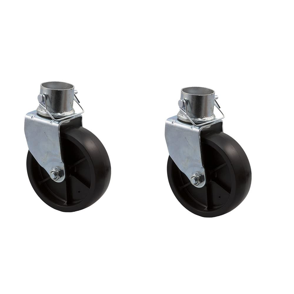 2 Pc 6" Trailer Jack Caster Wheel with Swivel and Pin Boat Hitch Replacement Tongue Wheel for RV, Camper, and Utility Trailers Removable Design