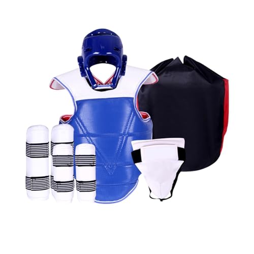 Ronyme Lot de 5 équipements de Protection pour Taekwondo, équipement de karaté, équipement de, Ensemble Professionnel rembourré et réglable, M