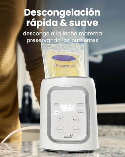 Grownsy Calentador de Biberones 10 en 1 para Bebé – Compatible con Todas las Botellas, Temporizador, Control Preciso de Temperatura y Apagado Automático – Calienta Leche y Alimentos - imagen 6