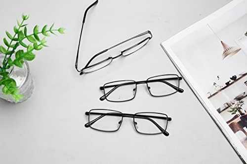 Eyekepper 3-pack Readers Men Rectangular Spring Temple Large Metal Reading Glasses - Black +1.25 - 5