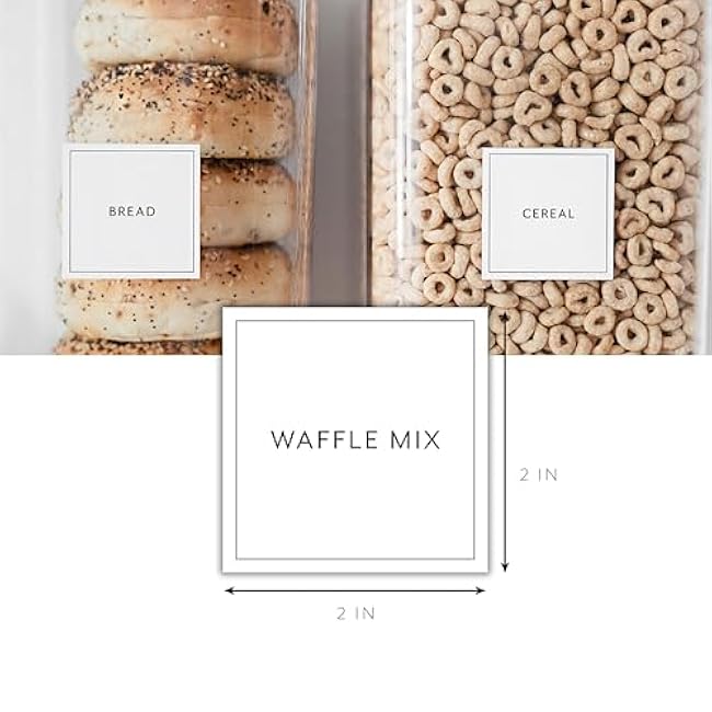 Pantry Labels for Food Containers, 156 Preprinted Kitchen Labels for Storage Bins and Glass Jars, Waterproof Removable Organizing Stickers for Food and Pantry Essentials